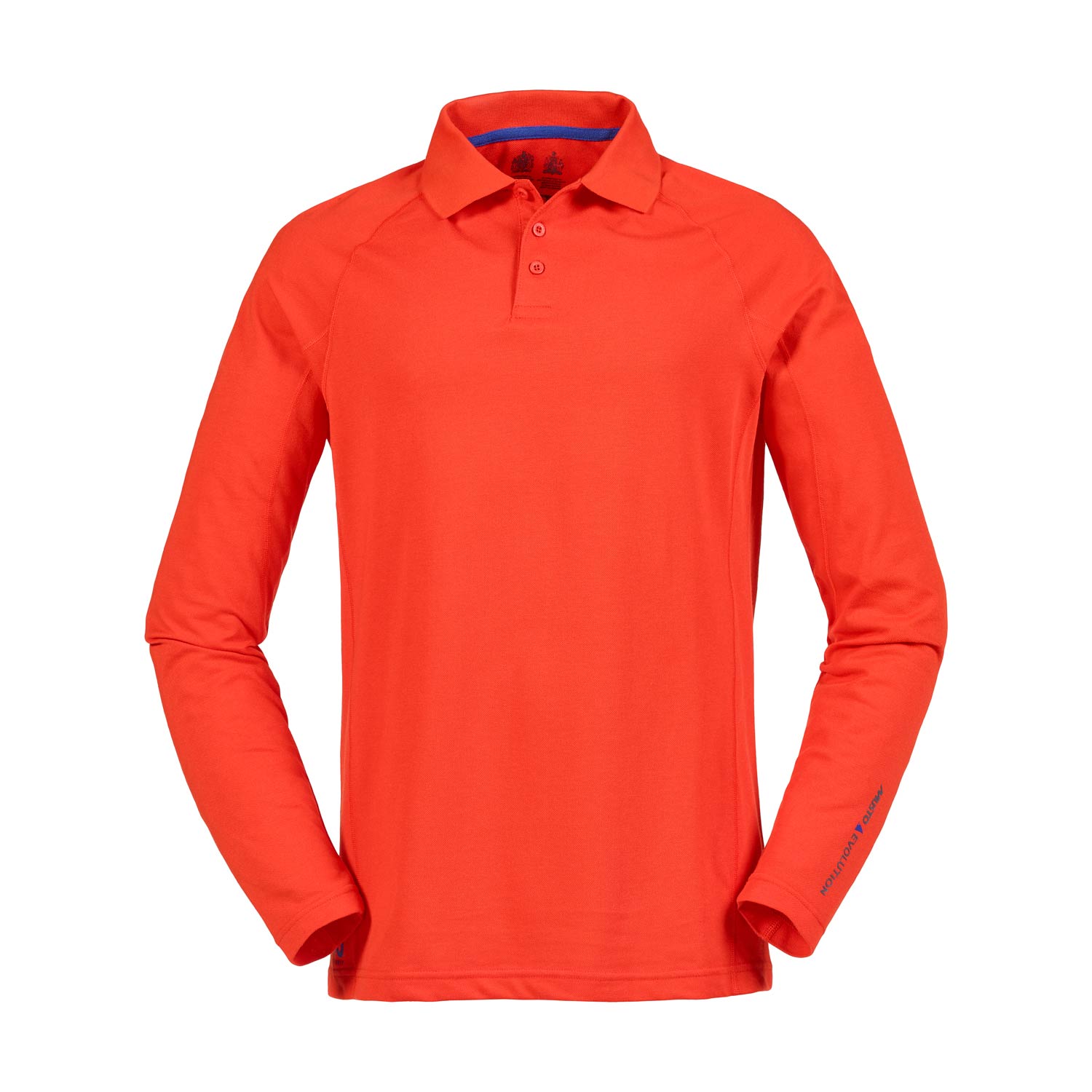 Musto Evolución Bloqueador Solar Polo Largo De La Manga - Anaranjado Del Fuego