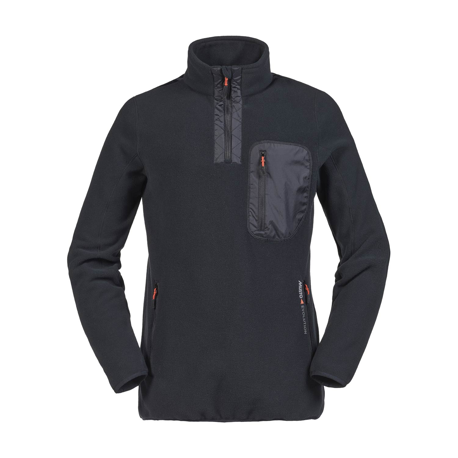 Musto Tundra 1/2 Zip Neck Fleece - Negro / Anaranjado Del Fuego