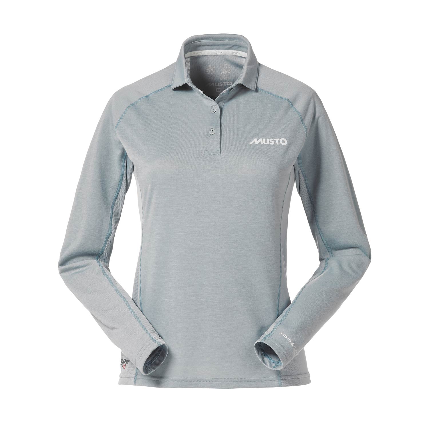 Musto Para Mujer De Manga Larga Esencial Uv De Secado Rápido Polo - Azul Gris