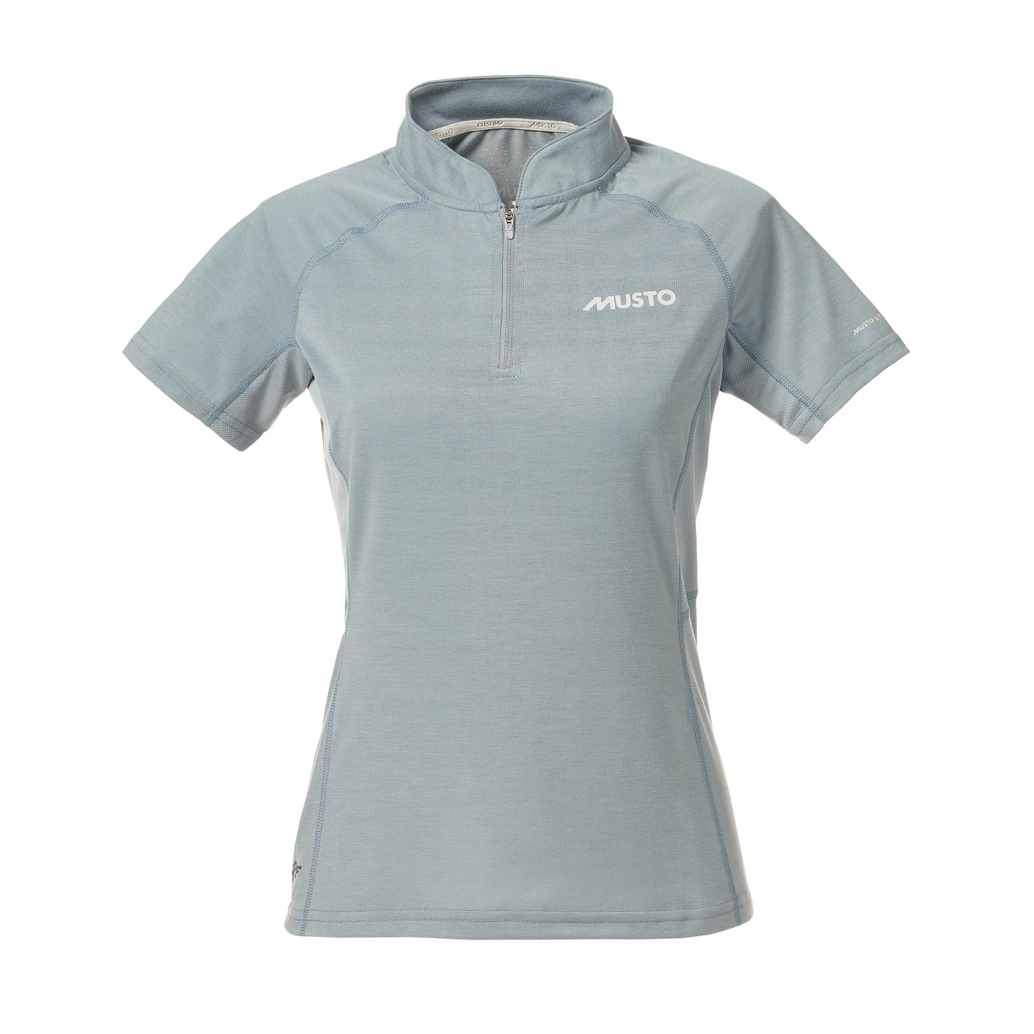 Musto Womens Esencial Uv Fast Zip Seco Cuello - Azul Gris