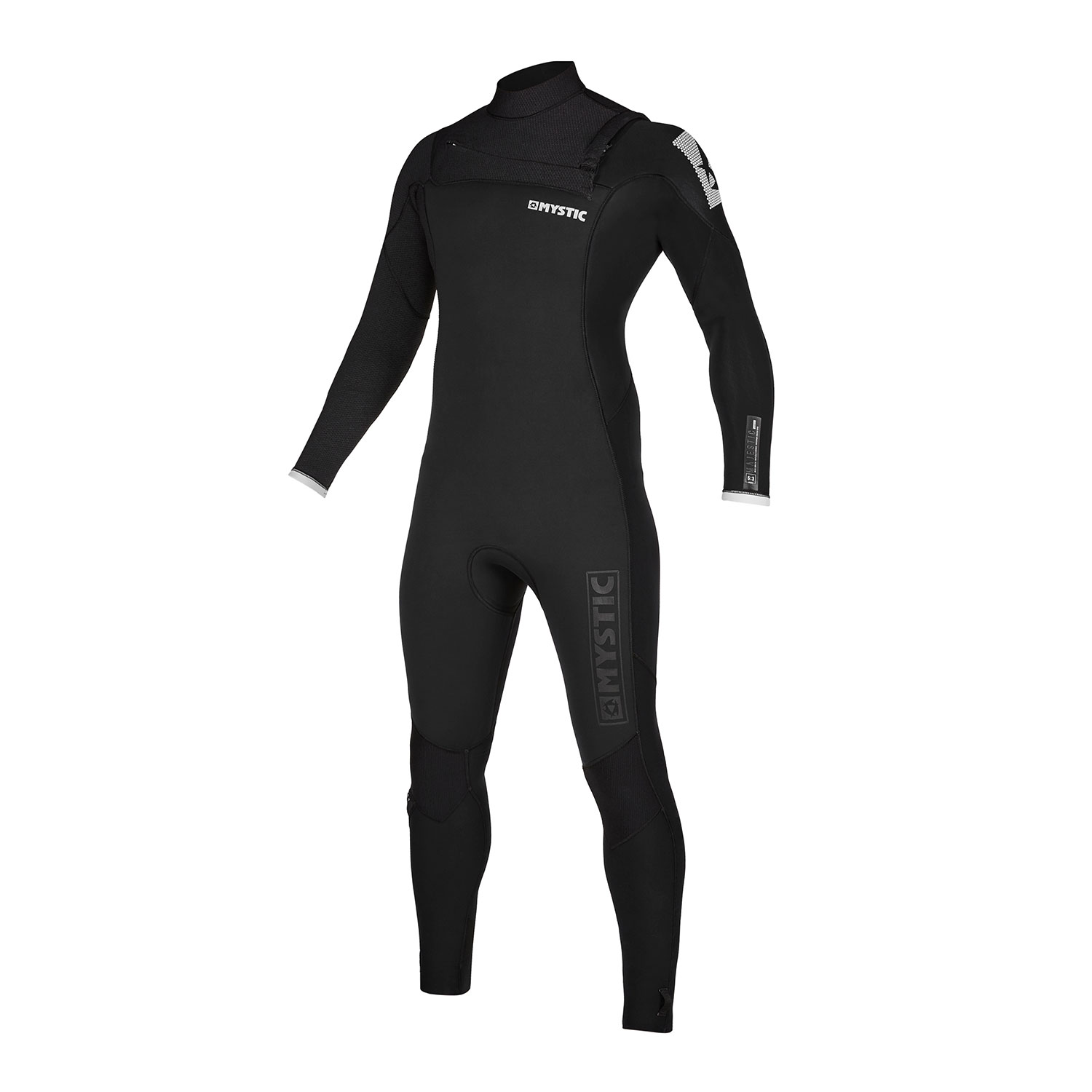 Traje De Neopreno Completo Mystic Majestic 4 / 3Mm Con Cremallera Frontal - Negro
