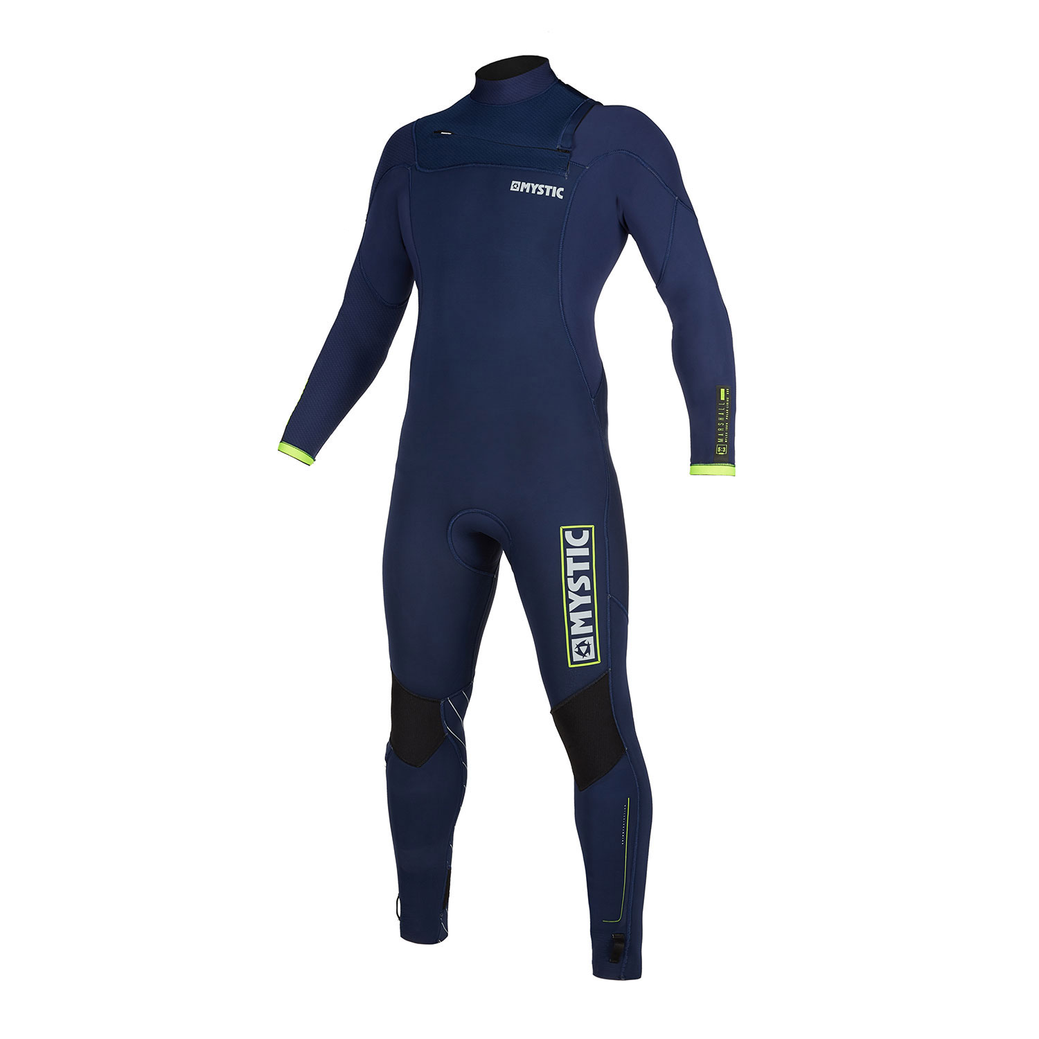 Traje De Neopreno Completo Mystic Marshall 5 / 3Mm Con Cremallera Frontal - Azul Marino / Lima