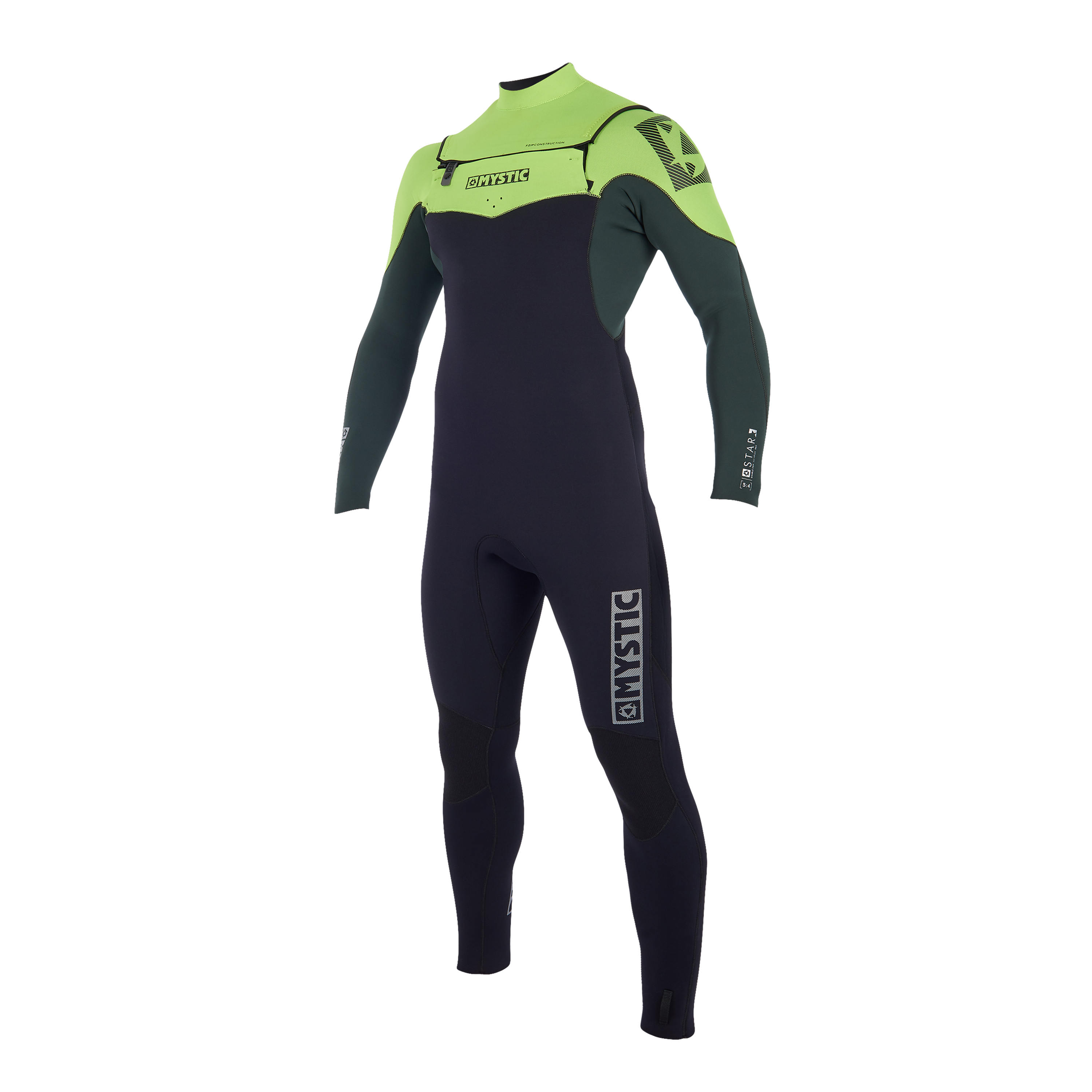 Traje De Neopreno Con Cremallera Doble Mystic Star 3/2 Mm - Verde Azulado