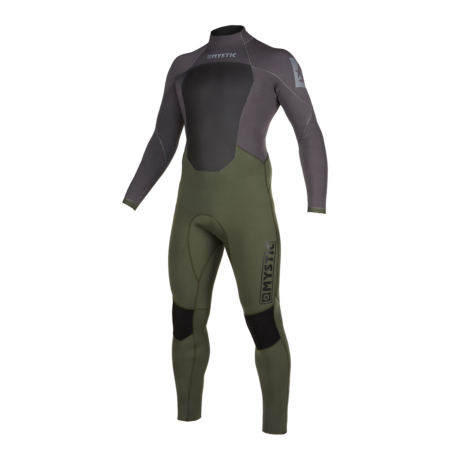 Traje De Neopreno Completo Mystic Star 4 / 3Mm Con Cremallera Trasera - Gris Verde