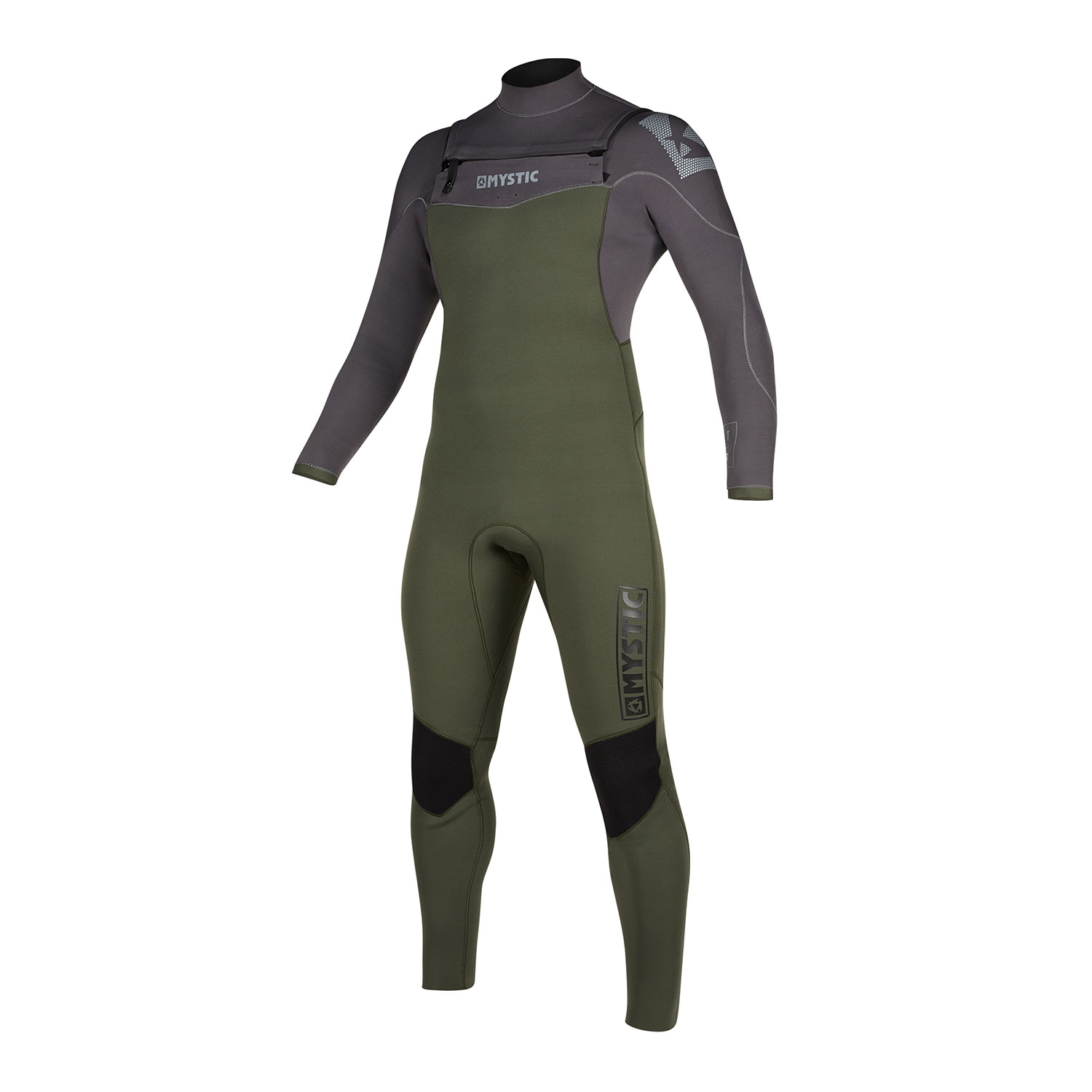 Traje De Neopreno Completo Mystic Star 5 / 3Mm Con Cremallera Frontal Doble - Gris Verde