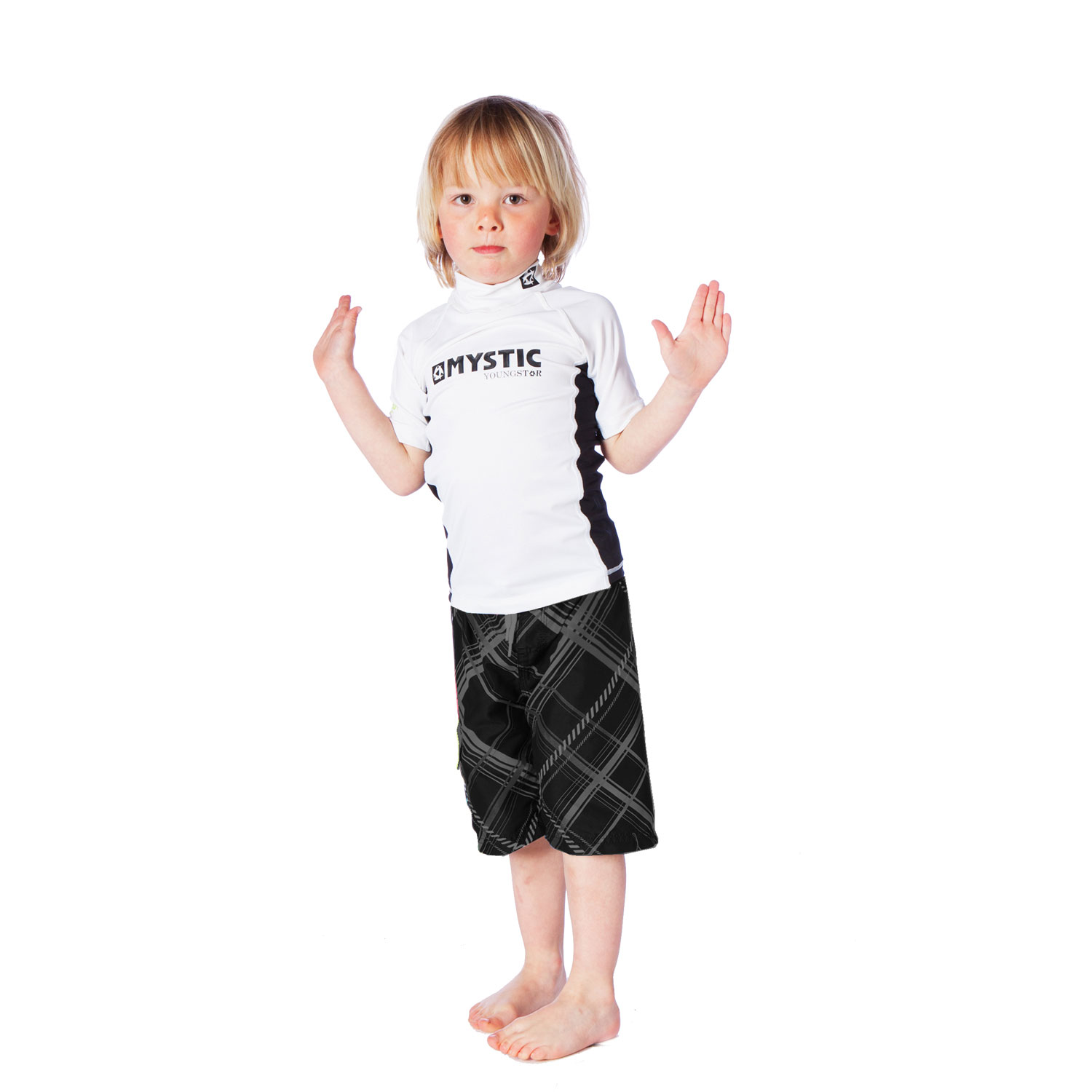 Mystic Manga Corta De La Estrella Camisa De Lycra Kitesurf Ni?os - Blanco