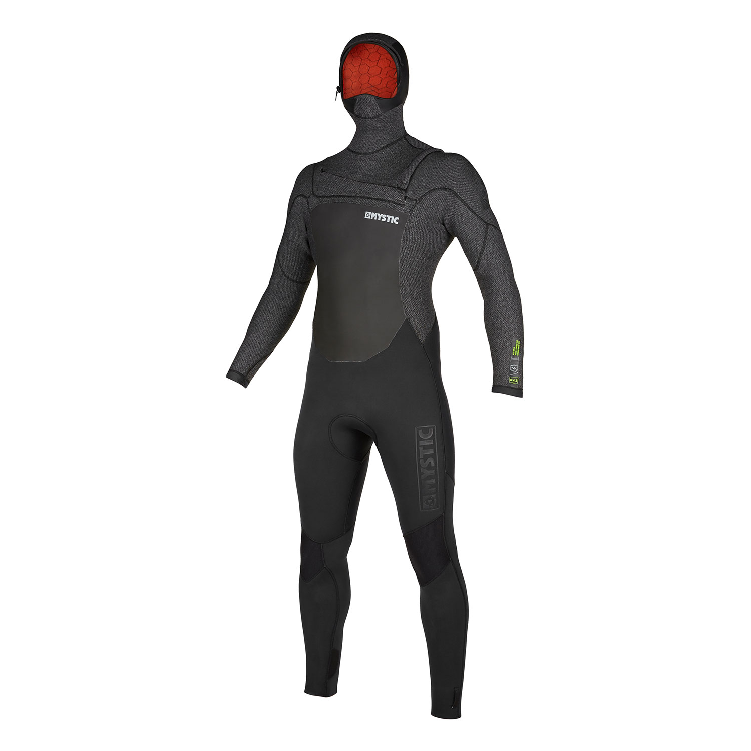 Traje De Neopreno Mystic Voltt Con Capucha 6/4 / 3Mm Con Cremallera Completa - Negro
