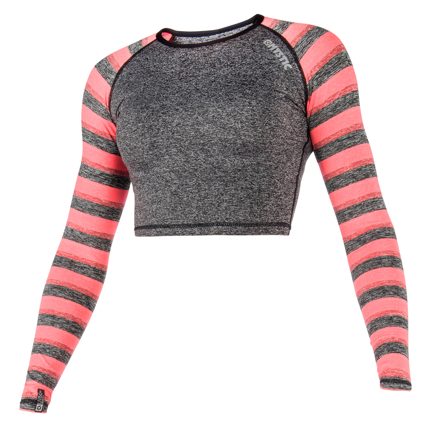 Mystic Women Dazzled Longsleeve Crop Top Rash Chaleco - Coral