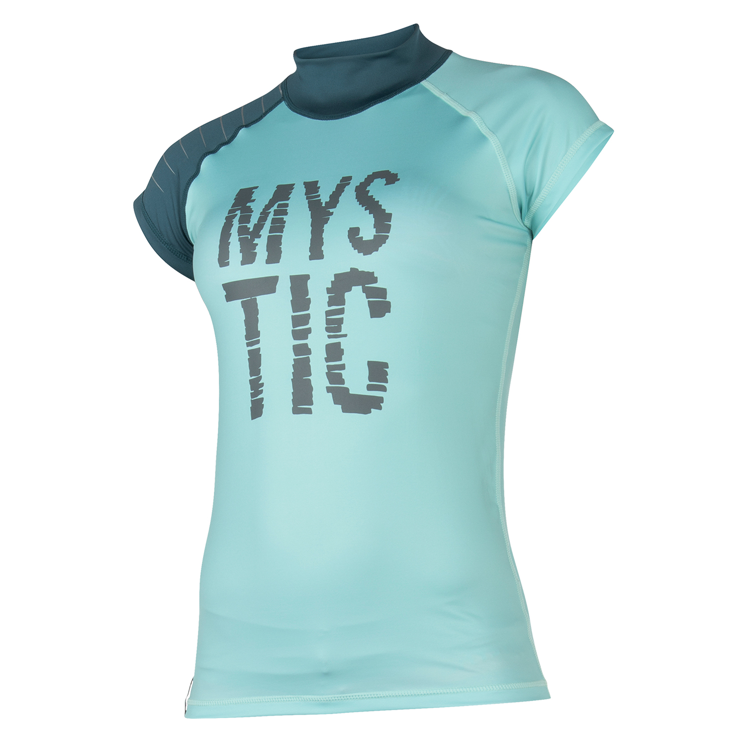 Mystic Women Dutchess Shortsleeve Rash Vest - Verde Azulado