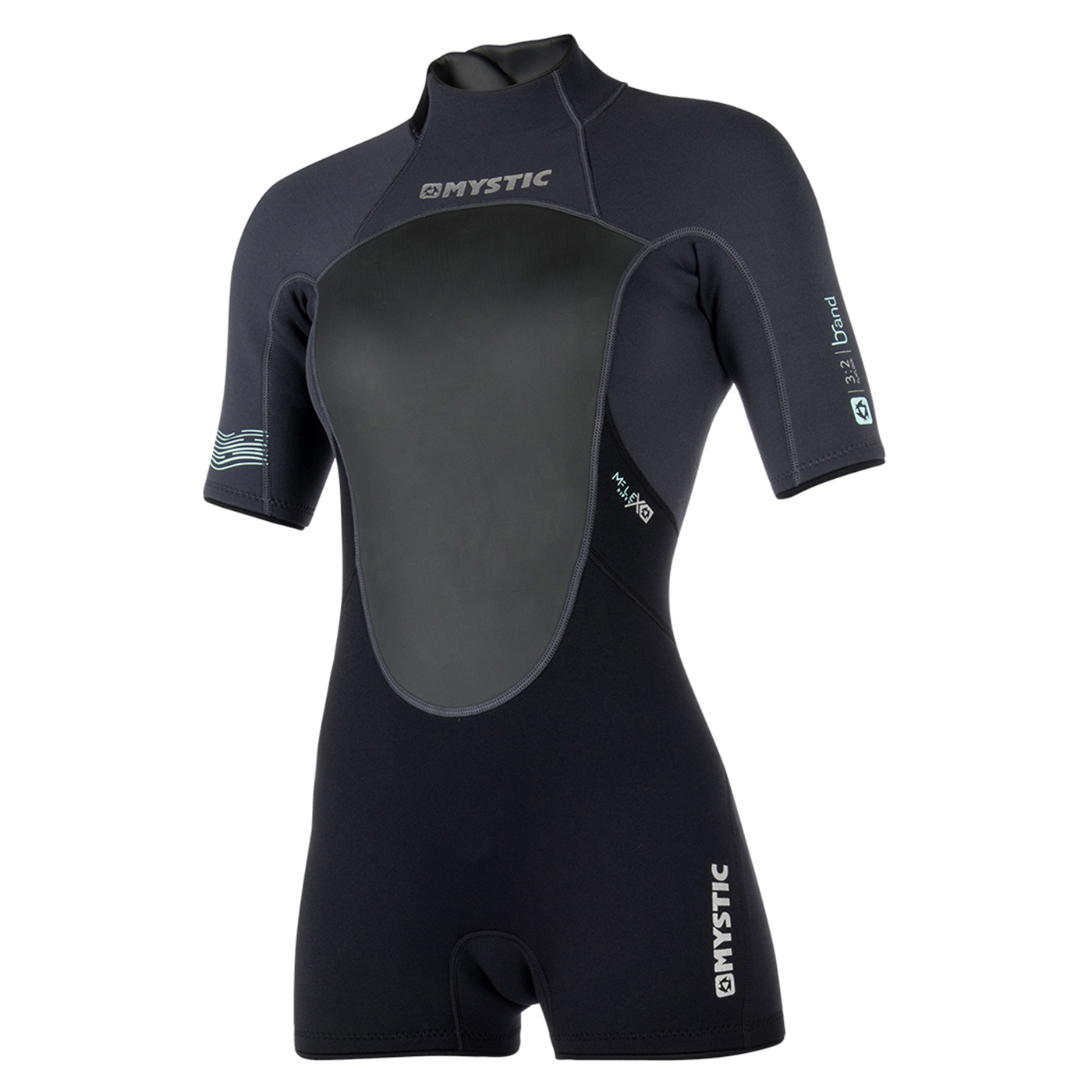 Mystic Para Mujer Marca 3 / 2Mm Bzip Flatlock Shorty Wetsuit - Negro