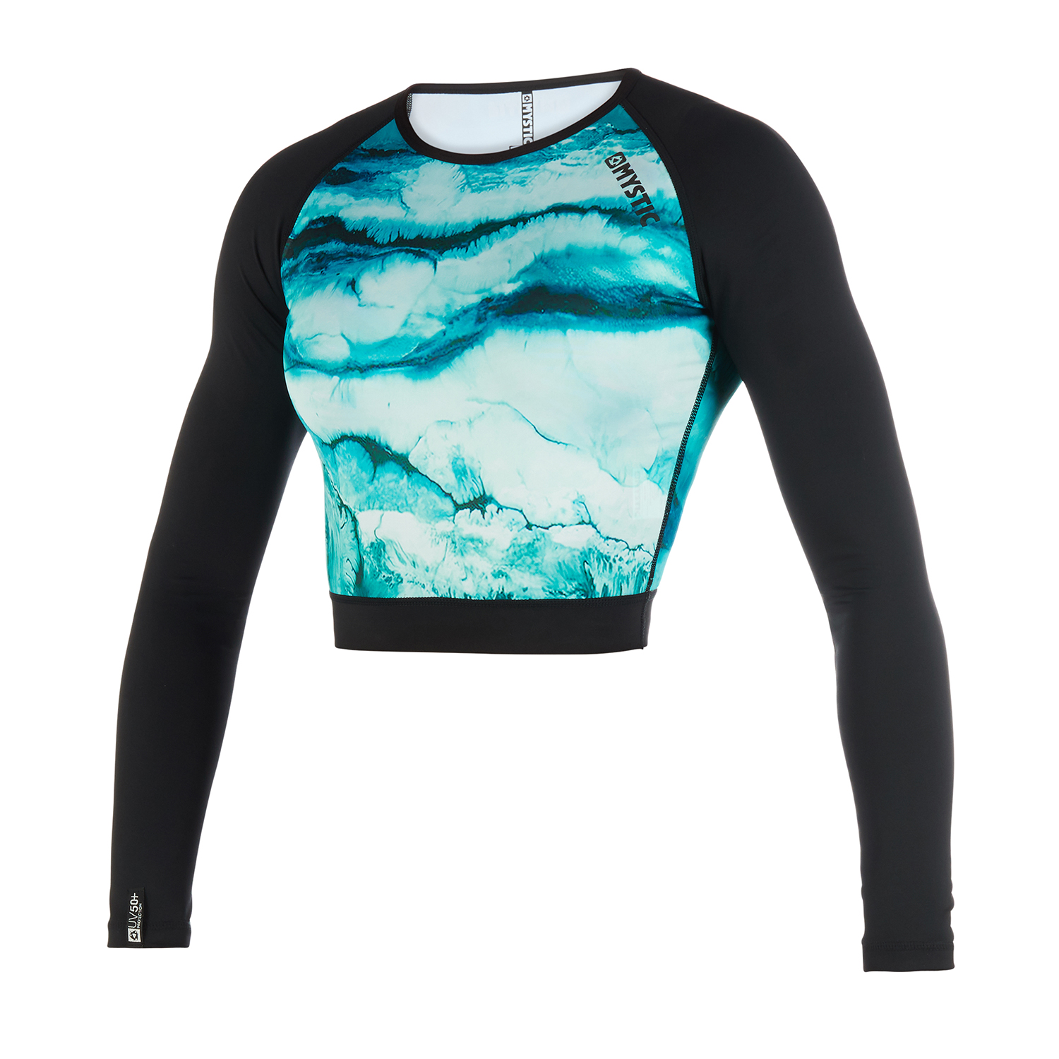 Mystic Womens Dazzled Longarm Croptop Rash Top - Mint