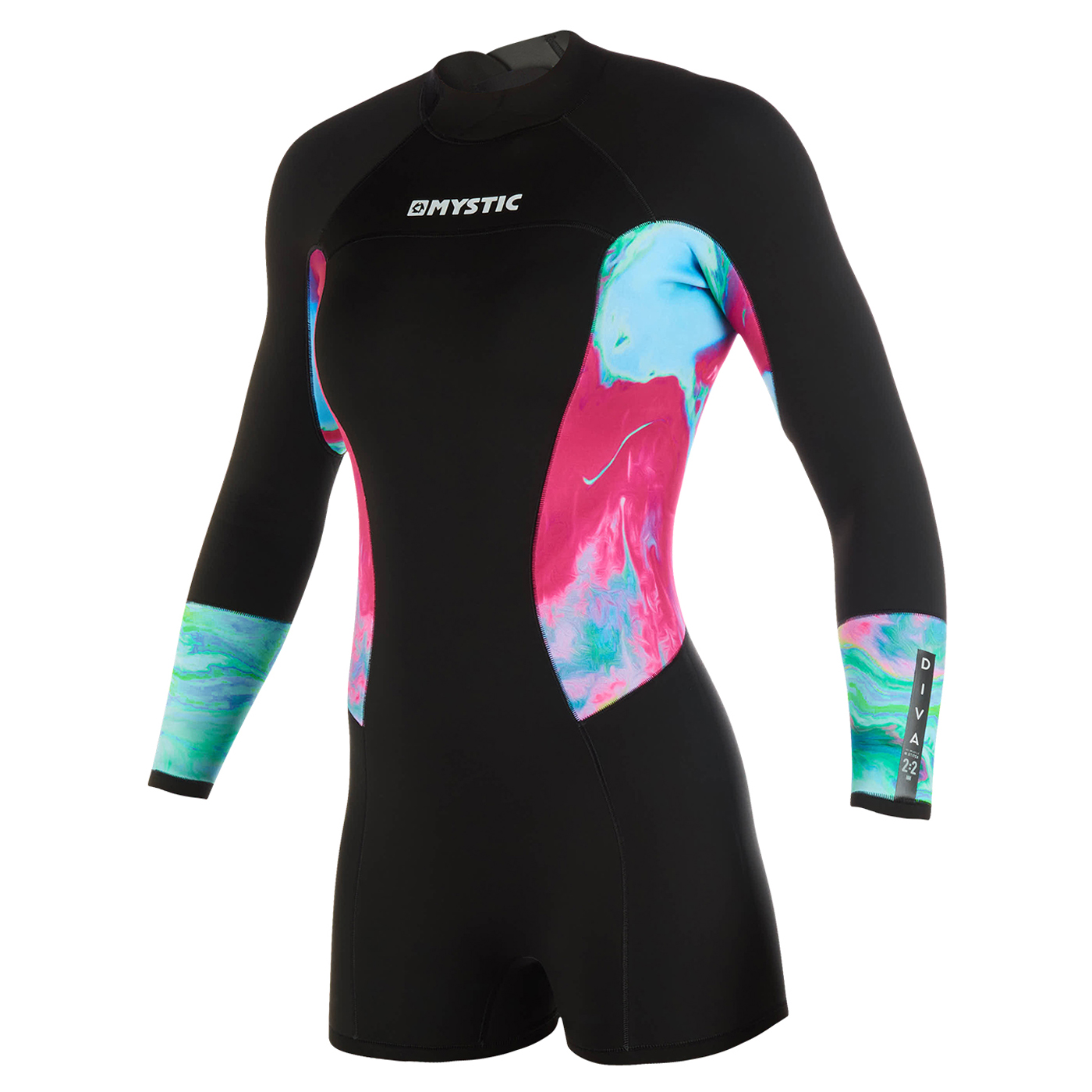 Mystic Diva Para Mujer 3/2 Mm Bzip Longarm Shorty Wetsuit - Aurora