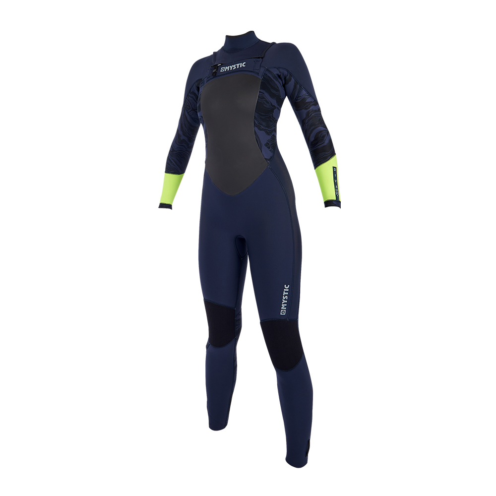 Traje De Neopreno Con Cremallera Doble Mystic Para Mujer Diva 3/2 Mm - Azul Marino / Lima