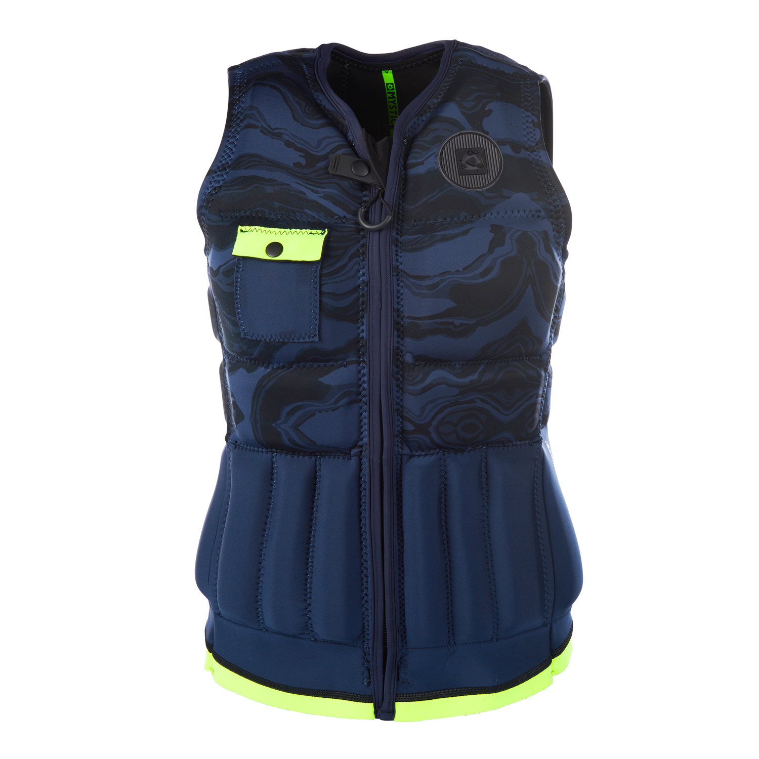Mystic Womens Diva Front-Zip Wake Impacto Chaleco - Azul Marino / Lima