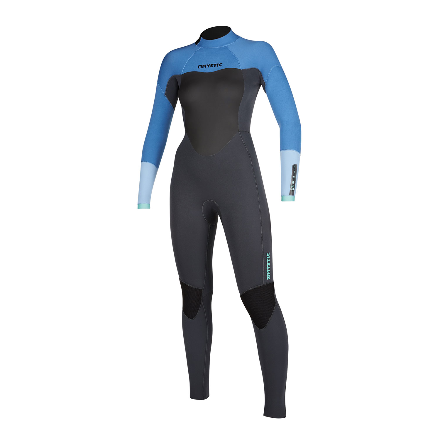 Traje De Neopreno Completo Mystic Womens Star 5 / 3Mm Con Cremallera Trasera - Menthol Blue