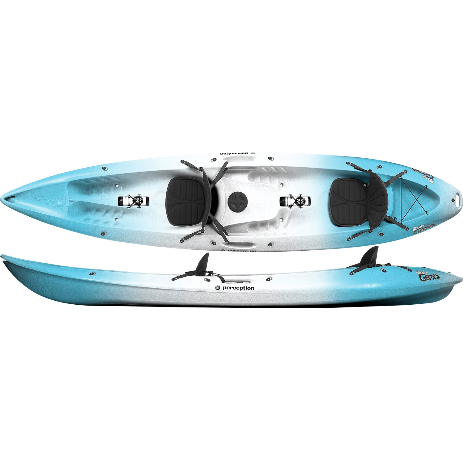 Percepción Scooter Gemini Tandem Sit On Top Kayak - Blanco / Glaciar