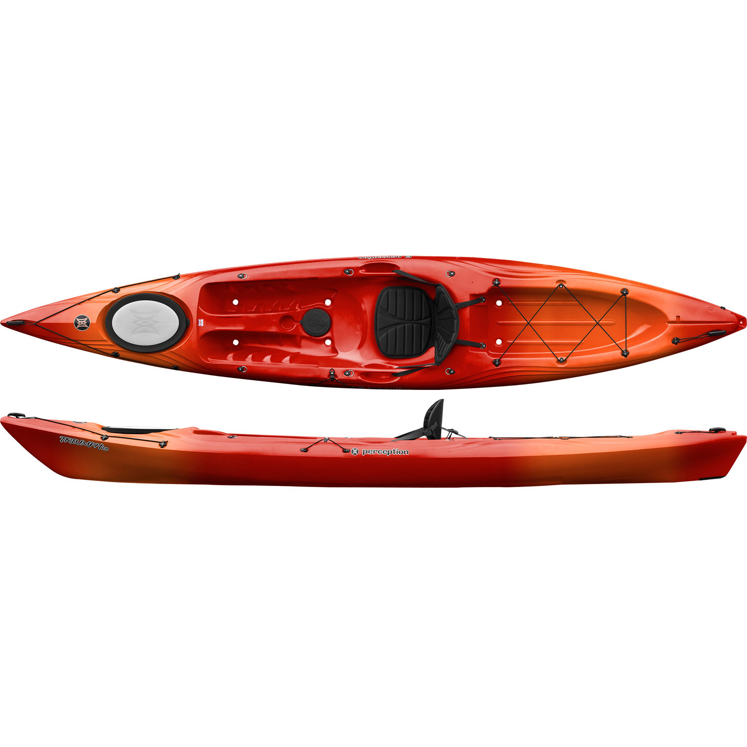 Percepción Triumph 13 Sit On Top Kayak - Rojo / Naranja