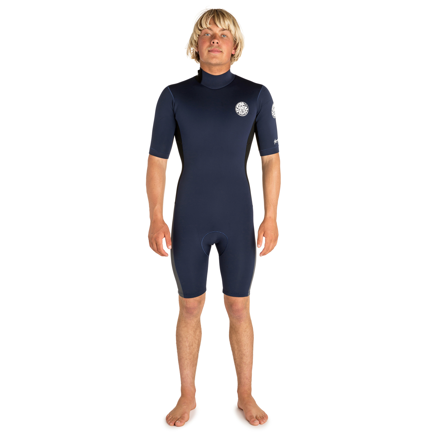 Rip Curl Aggrolite Back-Zip Shorty Wetsuit - Azul Marino / Negro