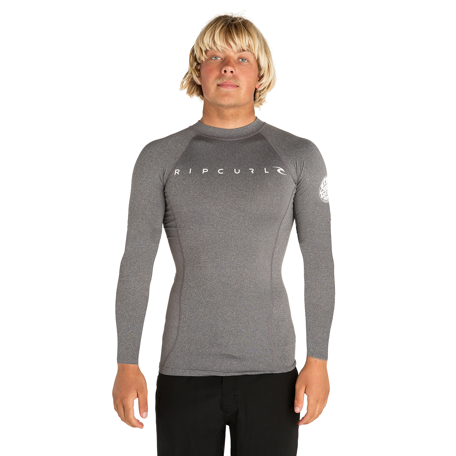 Rip Curl Manga Larga Dawn Patrol Uv Tee - Negro / Marled