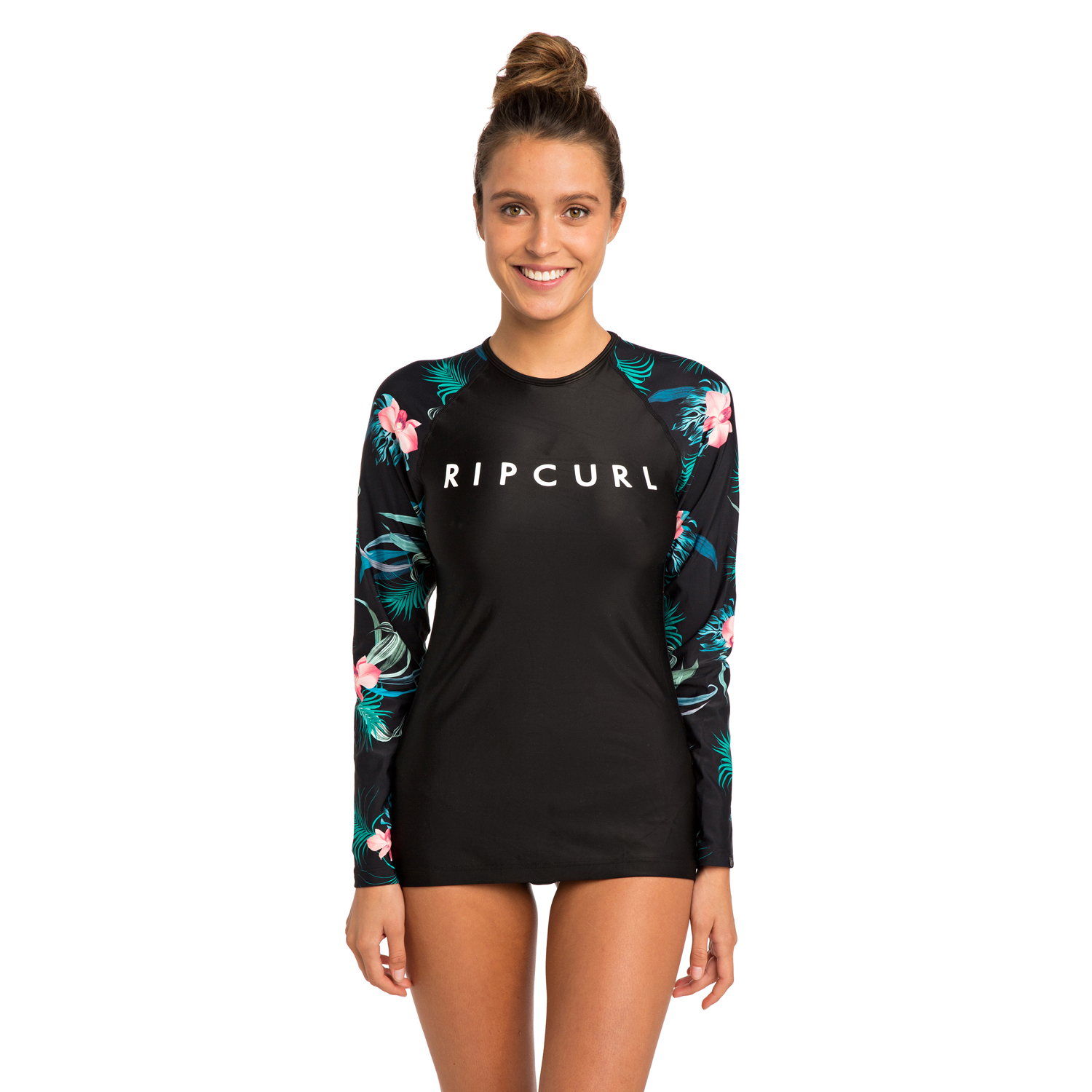 Rip Curl Para Mujer De Manga Larga Cloud Break Relaxed Uv Tee - Negro