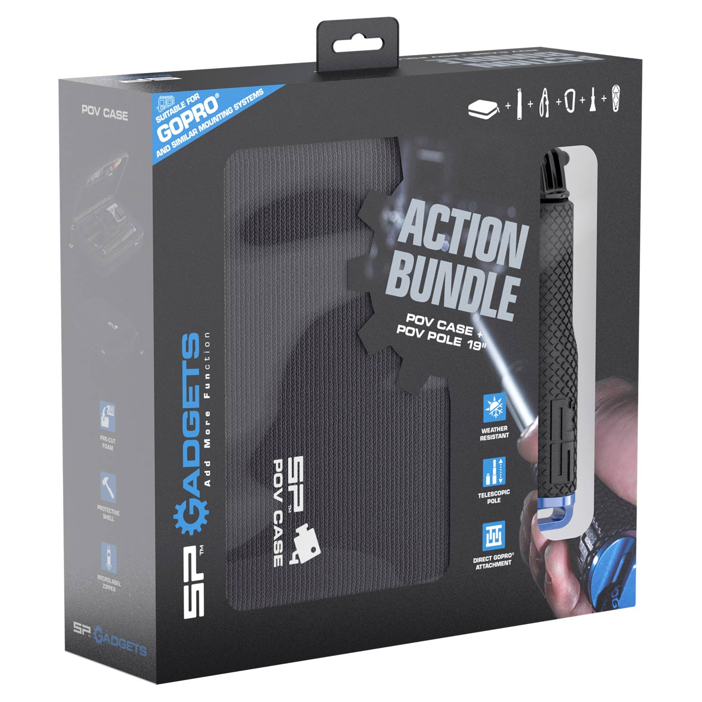 Sp Gadgets Acción Bundle Pov Case Y Polo 19 Pulgadas - Negro