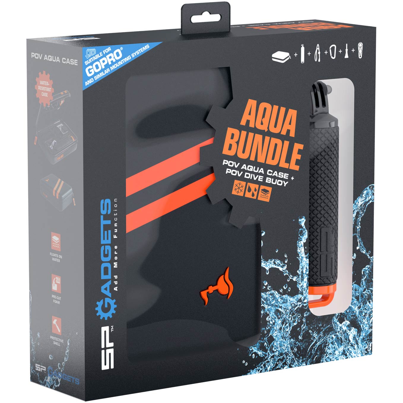 Sp Gadgets Aqua Bundle Wp Case Y Pov Dive Buoy Para Cámaras Pov