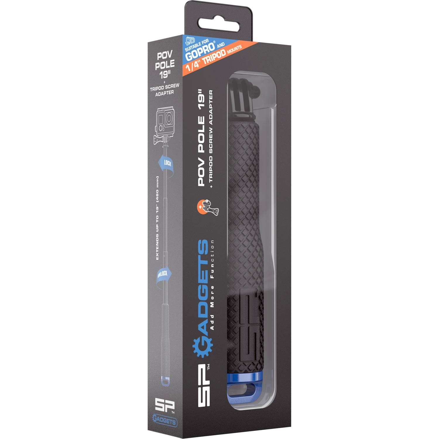 Sp Gadgets Pov Polo 19 Pulgadas Universal Bundle Y El Adaptador Del Tornillo Del Trípode