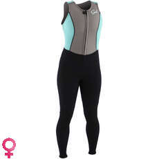 Gul Mujeres Respuesta Flatlock Largo Jane 3Mm Traje - Negro / Pstcho