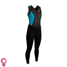Gul Mujeres Respuesta Flatlock Largo Jane 3Mm Traje - Negro / Turq