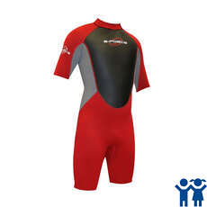 Gul Flatlock De Shorty 3 Mm Junior G-Force Traje - Rojo / Azul Niebla