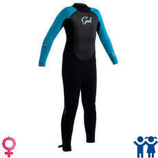 Gul Respuesta Vapor 3 / 2Mm Júnior Niñas Traje - Negro / Turq