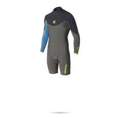 Mystic Crossfire 3/2 Gbs Shorts Shorty Backzip Wetsuit - Gris