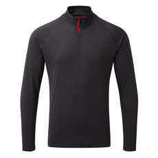 Gill Hombre Uv Tec Zip Cuello Manga Larga Tee - Carbón