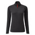 Gill Womens Uv Tec Manga Larga Con Cremallera Tee - Charcoal