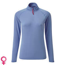 Gill Womens Uv Tec Manga Larga Con Cremallera Tee - Azul