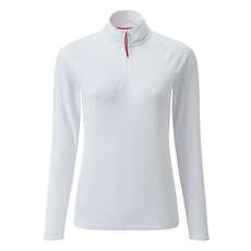 Gill Womens Uv Tec Manga Larga Con Cremallera Tee - Blanco