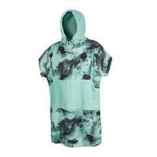 Mystic Allover Print Poncho / Fleece / Cambiador De Bata - Negro / Menta