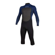 Traje De Neopreno Mystic Brand, 3 / 2Mm, Brazo Largo, Pierna Corta, Cremallera Trasera, Flatlock - Azul Marino
