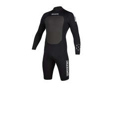 Traje De Neopreno Plano Mystic Brand De 3/2 Mm Con Brazo Corto Y Cremallera Larga - Negro Traje De Neopreno Plano Mystic Brand De 3/2 Mm Con Brazo Corto Y Cremallera Larga - Negro