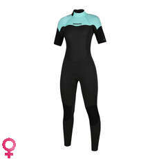 Mystic Womens Brand Brazo Plano De 3/2 Mm Con Cremallera Trasera Y Cierre Plano - Verde Menta