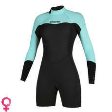 Mystic Womens Brand Shorty De Manga Larga Con Cierre Plano Y Cremallera Plana De 3/2 Mm - Verde Menta Mystic Womens Brand Shorty De Manga Larga Con Cierre Plano Y Cremallera Plana De 3/2 Mm - Verde Menta