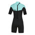 Traje De Neopreno Mystic Womens Brand 3 / 2Mm Back-Zip Flatlock Shorty - Verde Menta