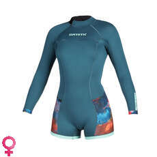 Traje De Neopreno Mystic Womens Diva 2 / 2Mm Con Cremallera En La Espalda Y Brazo Largo - Verde Azulado