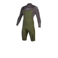 Traje De Neopreno Mystic Star 3 / 2Mm Con Doble Cremallera Frontal Y Brazo Largo Corto - Gris / Verde Traje De Neopreno Mystic Star 3 / 2Mm Con Doble Cremallera Frontal Y Brazo Largo Corto - Gris / Verde