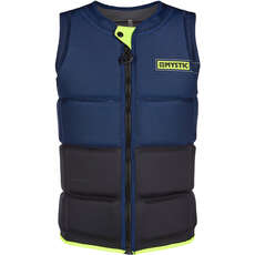 Chaleco De Impacto Mystic Marshall Wake Boarding Con Cremallera Frontal - Azul Marino / Lima