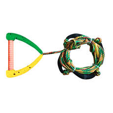 Hyperlite 25 Ft Pro Cuerda De Surf Con Mango - Rasta Hyperlite 25 Ft Pro Cuerda De Surf Con Mango - Rasta