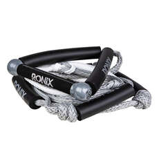 Ronix 25 'bungee Surf Rope Con Manico - Argento / Bianco