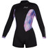 Traje De Neopreno Corto Mystic Diva 2 / 2Mm B-Zip Longarm Shorty Para Mujer - Negro / Morado 200072