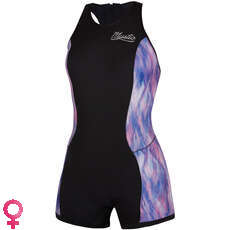 Traje De Neopreno John Corto Con Cremallera Trasera Mystic Diva 2 / 2Mm Para Mujer - Negro / Morado 200074