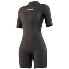 Mystic Mujer Brand 3/2Mm Back-Zip Flatlock Shorty Wetsuit - Negro 210323